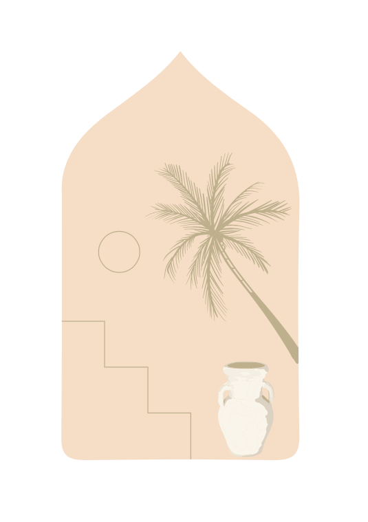Peach Palm Print