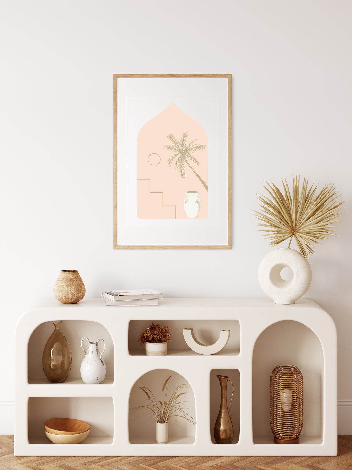 Peach Palm Print